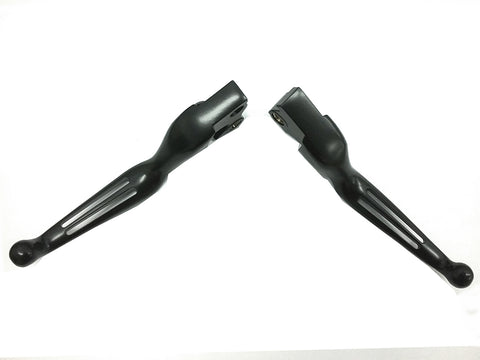 Black Slotted Hand Lever Set - V-Twin Mfg.