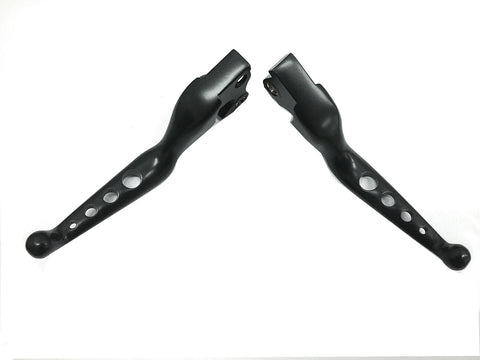 Black Drilled Hand Lever Set - V-Twin Mfg.
