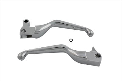 Chrome Smooth Hand Lever Set - V-Twin Mfg.