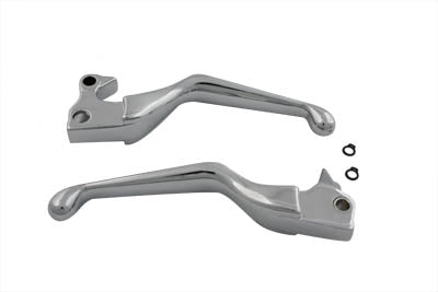 Chrome V-Cut Hand Lever Set - V-Twin Mfg.