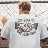 Style and Fashion Graphic Cotton T-shirt For Biker