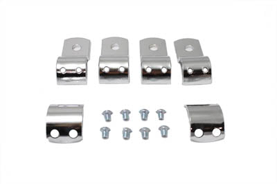 Chrome 1-1/8 inch Footpeg Mount Clamp Set - V-Twin Mfg.