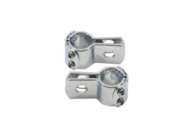Chrome 1 inch Footpeg Mount Clamp Set - V-Twin Mfg.