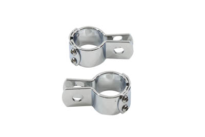 Chrome 1-1/2 inch Footpeg Mount Clamp Set - V-Twin Mfg.