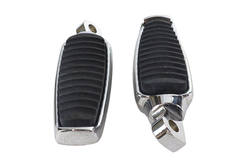 Chrome Footpeg Set with Rubber Inlay - V-Twin Mfg.