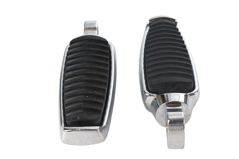 Chrome Footpeg Set with Rubber Inlay - V-Twin Mfg.
