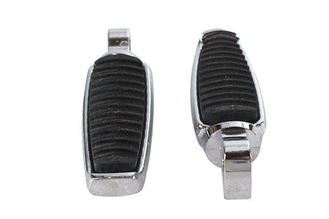 Chrome Footpeg Set with Rubber Inlay - V-Twin Mfg.
