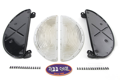 Half Moon Footboard Set Black - V-Twin Mfg.