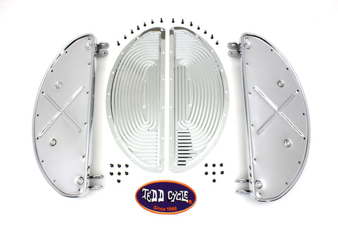 Half Moon Footboard Set Chrome - V-Twin Mfg.