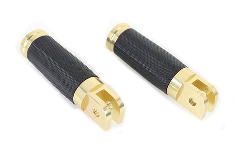 Caliber Brass Driver Footpeg Set - V-Twin Mfg.