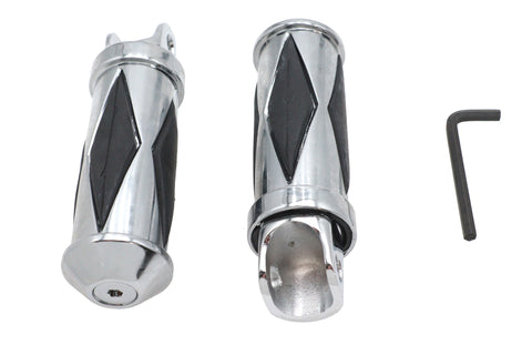 Chrome Diamond Style Footpeg Set - V-Twin Mfg.