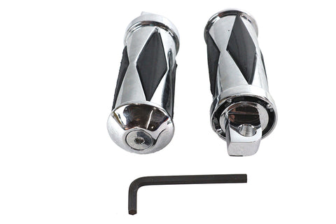Chrome Diamond Style Large Footpeg Set - V-Twin Mfg.