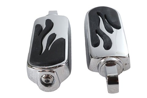 Chrome Flame Style Footpeg Set - V-Twin Mfg.