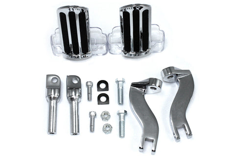 Rail Style Adjustable Footpeg Kit Chrome - V-Twin Mfg.