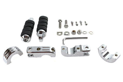 Chrome Engine Bar Footpeg Mount Kit with Footpegs - V-Twin Mfg.