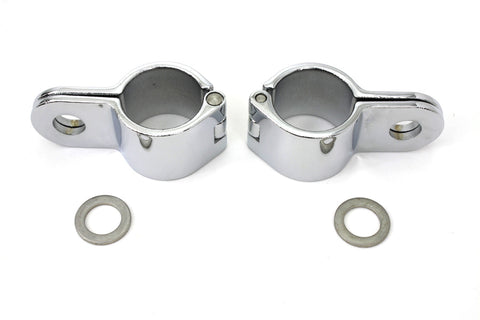 Chrome 1-1/4 inch Footpeg Mount Clamp Set - V-Twin Mfg.