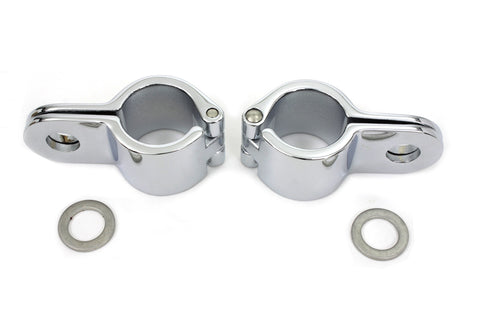 Chrome 1-1/8 inch Footpeg Mount Clamp Set - V-Twin Mfg.