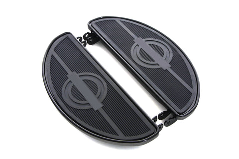 Half Moon Footboard Set Black - V-Twin Mfg.