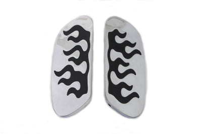 Passenger Footboard Set with Flame Design - V-Twin Mfg.