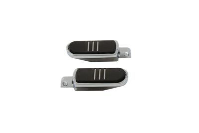 Chrome Footpeg Set with Rubber Inlay - V-Twin Mfg.