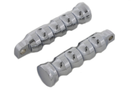 Chrome Contour Grooved Footpeg Set - V-Twin Mfg.