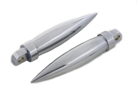 Chrome Long Torpedo Style Footpeg Set - V-Twin Mfg.