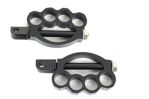Knuckle Footpeg Set Black - V-Twin Mfg.
