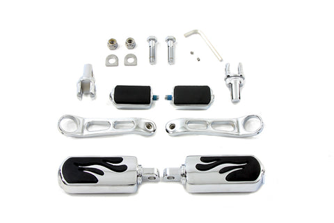 Flame Style Heel Rest and Footpeg Kit - V-Twin Mfg.