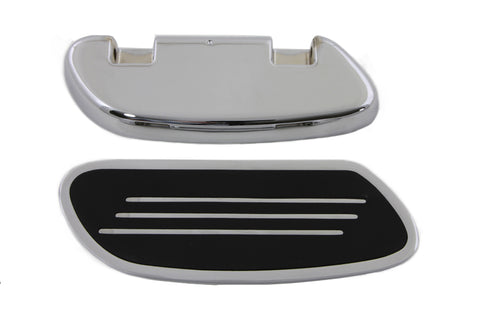 Driver Footboard Set Chrome Streamliner Style - V-Twin Mfg.