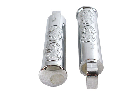 Chrome Skull Style Footpeg Set - V-Twin Mfg.