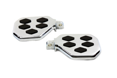Chrome Mini Footboard Set with Diamond Design - V-Twin Mfg.