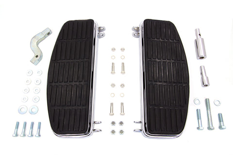 Driver 'D' Shape Footboard Set Chrome - V-Twin Mfg.