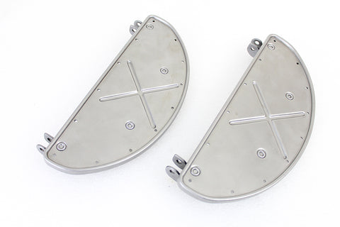 Half Moon Footboard Set Raw - V-Twin Mfg.