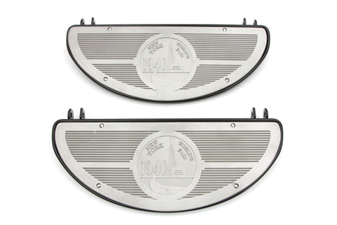 Half Moon Footboard Set Black - V-Twin Mfg.