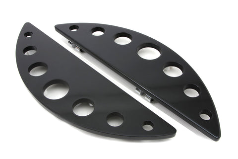 Driver Black Half Moon Footboard Set With Holes - V-Twin Mfg.