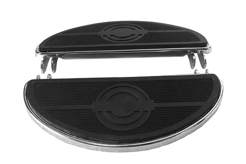Driver 'D' Shape Footboard Set Chrome - V-Twin Mfg.