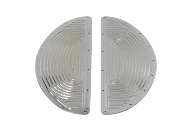 Chrome Half Moon Footboard Mat Set - V-Twin Mfg.