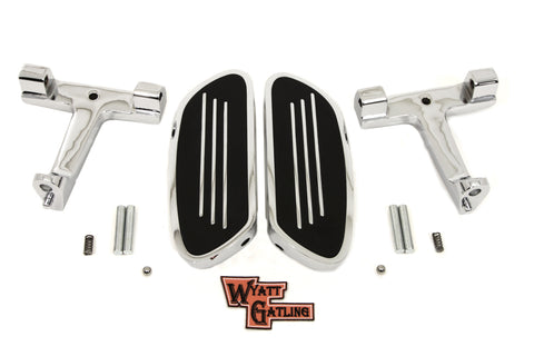 Wyatt Gatling Chrome Passenger Footboard Kit - V-Twin Mfg.