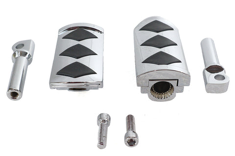 Diamond Style Adjustable Footpeg Set Chrome - V-Twin Mfg.