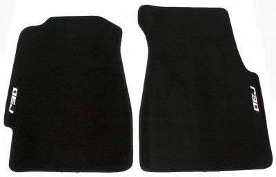 CUSTOM FIT BLACK FLOOR MATS 92-95 HONDA CIVIC COUPE EJ LOGO / PART # FMCV9295BKEJ