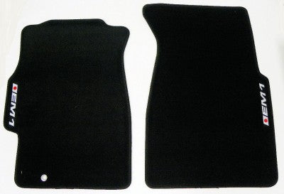 CUSTOM FIT FLOOR MATS 96-00 HONDA CIVIC COUPE EM1 LOGO COLORS: BLACK or RED