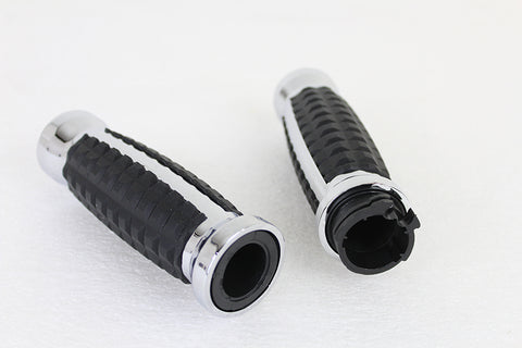 Alligator Style Throttle By Wire Grip Set Chrome - V-Twin Mfg.