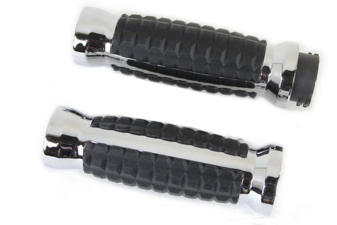 Alligator Style Grip Set Chrome - V-Twin Mfg.