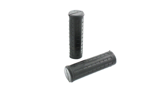 Replica Black Waffle Grips without Plug Hole - V-Twin Mfg.