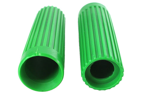 Replica Rib Style Grip Set Green - V-Twin Mfg.