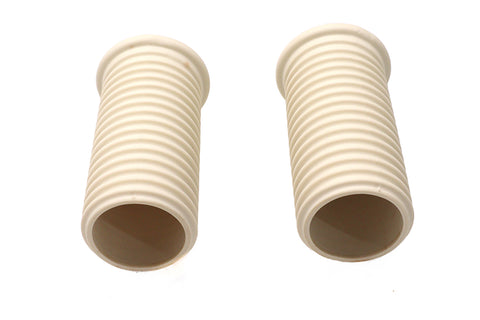 Driver Footpeg Rubber Set White - V-Twin Mfg.