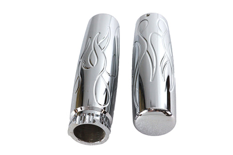 Billet Flame Style Grip Set - V-Twin Mfg.