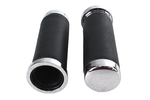 Pebble Style Grip Set with Chrome End Caps - V-Twin Mfg.