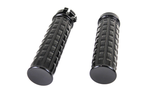 Black Grained Style Handlebar Grip Set - V-Twin Mfg.