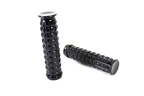 Black Grained Style Handlebar Grip Set - V-Twin Mfg.